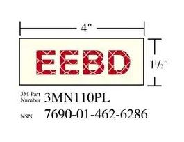 3M™ Photoluminescent Film 6900, Shipboard Sign 3MN110PL, 4 in x 1.5 in, EEBD, 10/Package