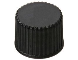 Screw Cap, Polypropylene, Black, 8 mm, Closed, No Septa; 1000/pk