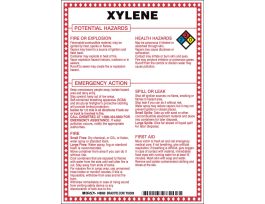 Xylene Potential Hazards Sign, 10" H x 7" W