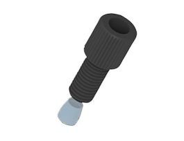 Tubing Adapter, 2.2 mm OD x 1/4-28 UNF(M), black PP w/ white PTFE; 10/pk