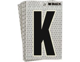 Glow in the Dark 3 in Black, Green Glow on Silver Letter K 10/PK
