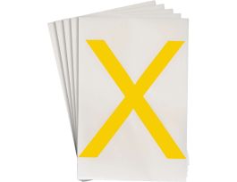 ToughStripe® Floor Marking Polyester 8 in Label Letter X Yellow 20/PK