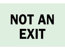 BradyGlo Not An Exit Sign, Black on Glow, 7" H x 10" W x 0.008" D