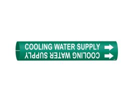Cooling Water Supply Pipe Marker, 0.875" H x 0.875" W, Fits Pipes 1.5" Dia. Thru 2.375" Dia.