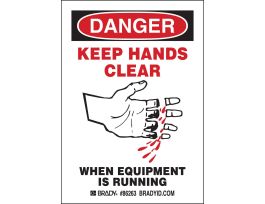Dngr.Keep Hands, 5" H x 3.5" W x 0.006" D, Polyester(5/Package)