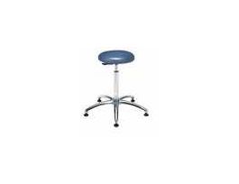 Cleanroom stool, ESD vinyl, 24" to 29" height, 22" diameter chrome tubular steel
