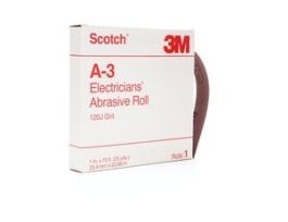 Scotch® Electrician's Abrasive Roll A-3, 1 in x 25 yd, 120 J-weight, 10 ea/Case