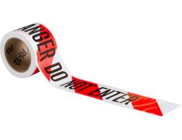 Standard Barricade Tape Roll - Polyethylene, DANGER DO NOT ENTER, Black on Red, 3" x 200'
