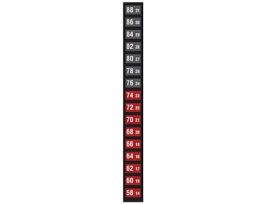 Reversible 16-Point Vertical Temperature Label Black/Red, 14-31C/58-88F; 10/Pk