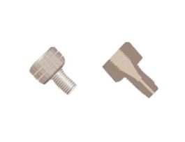 Threaded Adapter, PEEK, 0.040" ID, 10-32 Coned (F) to M6 Flat Bottom (M)