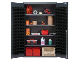 CABINET W/ 128 BK BINS STEEL 48X24X78IN