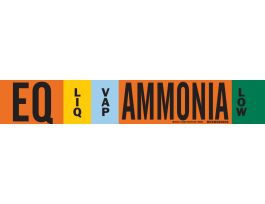 EQ LIQVAP AMMONIA LOW Pipe Marker, 4" H x 24" W, Fits Pipes 8" Dia. or Larger