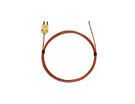 Type-K, Fiberglass-Insulated Probe, Mini-Connector, Exposed, 10ft 24 -Gauge