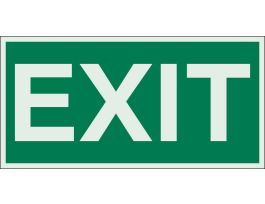 Exit Sign, 3" H x 6" W x 0.008" D