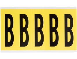 Repositionable Vinyl 4 in Black on Yellow, Letters B Card of 5 Labels