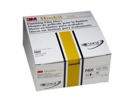 3M™ Hookit™ Finishing Film Abrasive Disc 260L, 00970, 6 in, P800, 100 discs per carton, 4 cartons per case