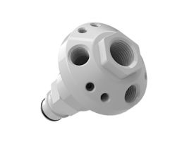 Solvent Waste Manifold, PP, Justrite PP, 1x1/2"NPT, 3x1/4"NPT, 6x1/4-28UNF; 1/ea