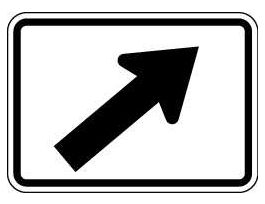 Up Right Arrow Sign, 9" H x 12" W x 0.090" D, Aluminum