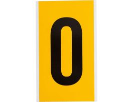 Outdoor Vinyl 6 in Black on Yellow Letters O Card
