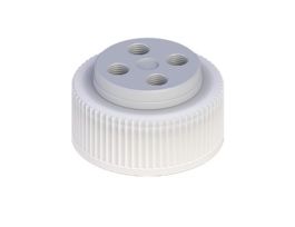 Solvent Delivery Cap w/ Viton Air Inlet Valve, Four 1/4-28 ports, 38 mm Wako; 1/EA