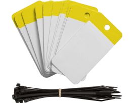 Self-Laminating Blank Tags Polyester 4 in H x 2 in W Yellow 25/PK