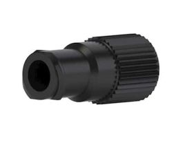Threaded Luer Adapter, Black PEEK, 0.050" Bore, Female Luer x Female M6 Flat Bottom; 1/EA