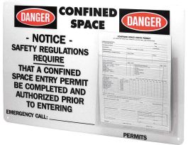 Confined Space Permit Center, Backboard Color: Black/Red on White