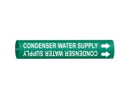 Condenser Water Supply Pipe Marker, 0.8125" H x 0.8125" W, Fits Pipes 0.75" Dia. Thru 1.375" Dia.