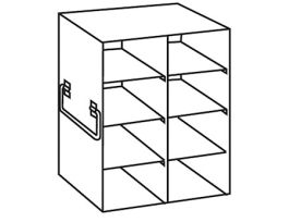 Upright Freezer Rack for Standard 2" Boxes, 2 x 4 Array