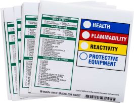 HMIG Target Organ Labels (Reactivity), 6" H x 6" W x 0.0038" D, Black/Blue/Red/Yellow on White