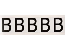 Vinyl 1.938 in Numbers and Letters Black on White B Card of 5 Labels