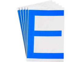 ToughStripe® Floor Marking Polyester 8 in Label Letter E Blue 20/PK