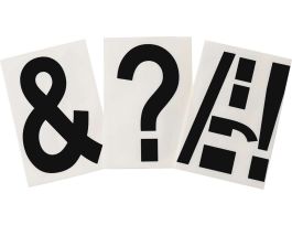 ToughStripe® Floor Marking Polyester 8 in Label Assorted Punctuation Black 20/PK