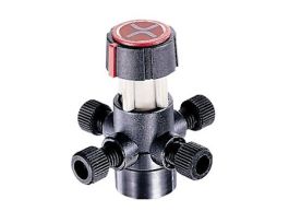 Manual Switching Valve, Right Angle, Bulkhead, PEEK/PTFE, 4-Position, 4-Port; 1/EA