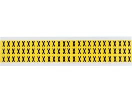 Repositionable Vinyl 0.375 in Black on Yellow, Letters X Card of 78 Labels