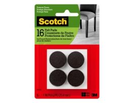 Scotch™ Round Felt Pads SP821-NA, Brown, 1 in, 16/pk