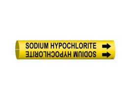 SODIUM HYPOCHLORITE Pipe Marker, 0.875" H x 0.875" W, Fits Pipes 1.5" Dia. Thru 2.375" Dia.