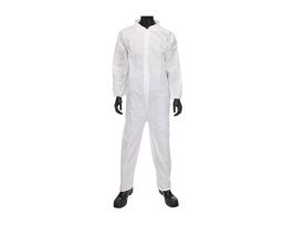 West Chester 45g White SMS, Zipper Front, Elastic Wrist and Ankle , LG