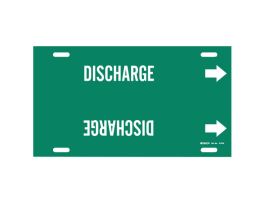 Discharge Pipe Marker, 10" H x 24" W, Fits Pipes 8" Dia. Thru 9.875" Dia.