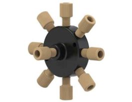 Manifold Assembly, PEEK, 9 Port, 1/16" OD Tubing; 1/EA