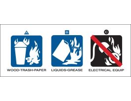 AFFF Aqueous Film Forming Foam Fire Extinguisher Labels, 2" H x 5" W x 0.0035" D, Black/Blue on White