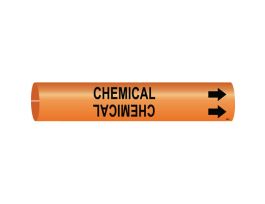 Chemical Pipe Marker, Fits Pipes 1.5" Dia. Thru 2.375" Dia.