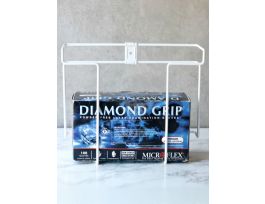 DISPENSER GLOVE DOUBLE BOX WHITE STEEL