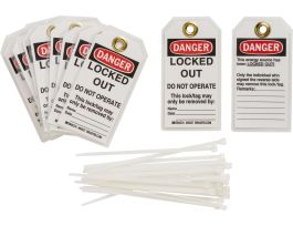 DANGER Locked Out Do Not Operate Lockout Tagout Tags Polyester 5.75x3 25PK