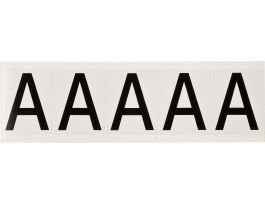 Vinyl 1.938 in Numbers and Letters Black on White A Card of 5 Labels