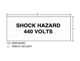 3M™ Diamond Grade™ Electrical Sign 3MN704DG, "SHOCK…VOLTS (WHT)", 5 in x 2 in, 10/Package