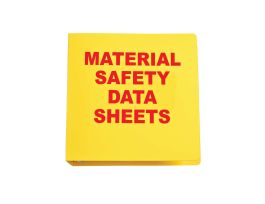 Standard MSDS Binder - 2 1/2" Ring With Insert, 11" H x 3" D, Red on Yellow