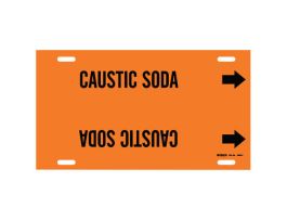 Snap-On Pipe Marker: CAUSTIC SODA, 10" H x 32" W, Fits Pipes 10" Dia. Thru 15" Dia.