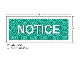 3M™ Diamond Grade™ Safety Sign 3MN210DG, "NOTICE", 10 in x 3 in, 10/Package