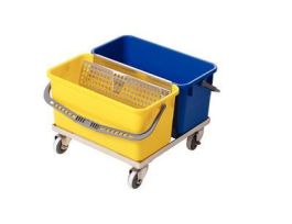 CART SS DOUBLE W/BUCKETS